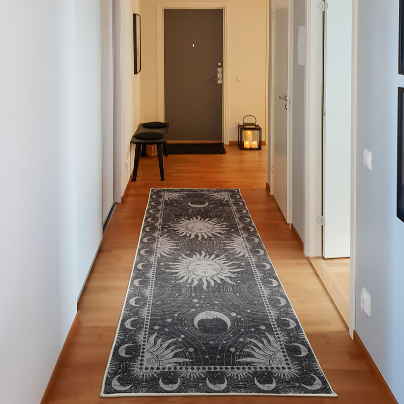 Manac Sun and Moon High Density Long Fiber Poly Threads Decorative Area Rug Carpet, Runner 2'5" x 7'5"