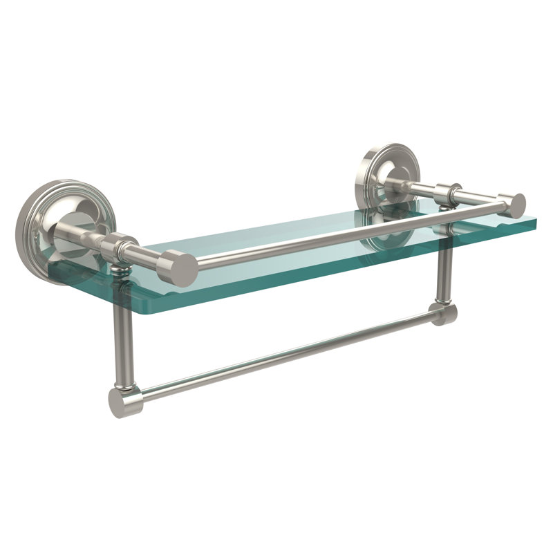 Adria Bracket Shelf with Towel Bar, Polished Nickel