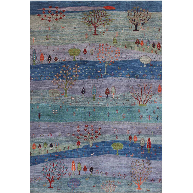 Traditional, Transitional One-of-a-Kind Rectangle 9'10" X 13'8" Hand Knotted Area Rug