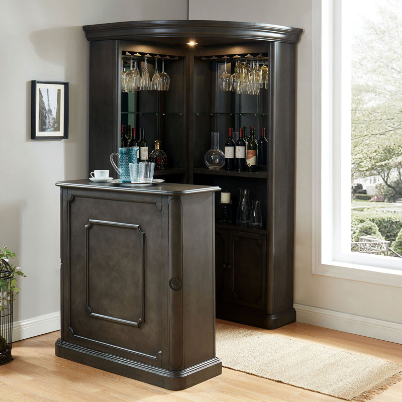 Bar avec rangement pour le vin Triton, gris