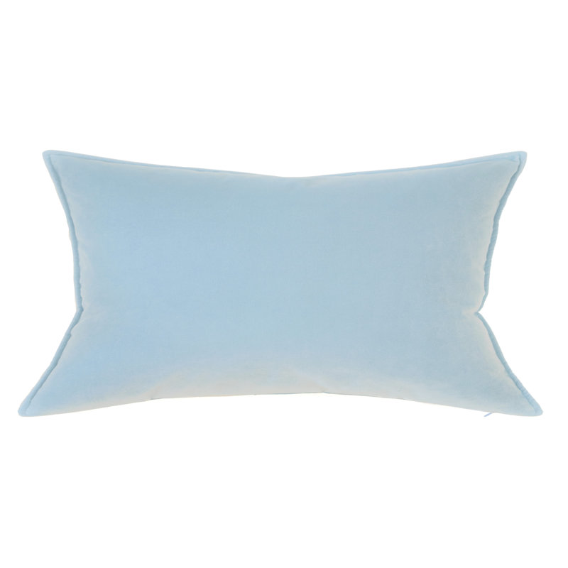 Franklin Washable Velvet Square Pillow Cover & Insert , 12"H x 26"W, Light Denim