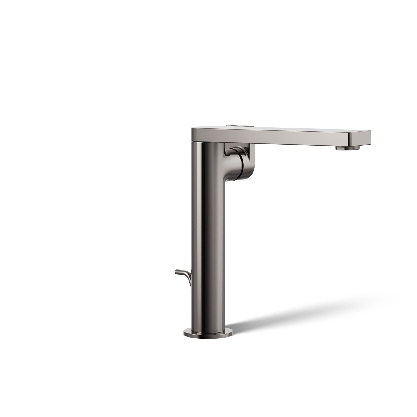 Composed Single Hole Bathroom Faucet with Drain Assembly, Vibrant Titanium