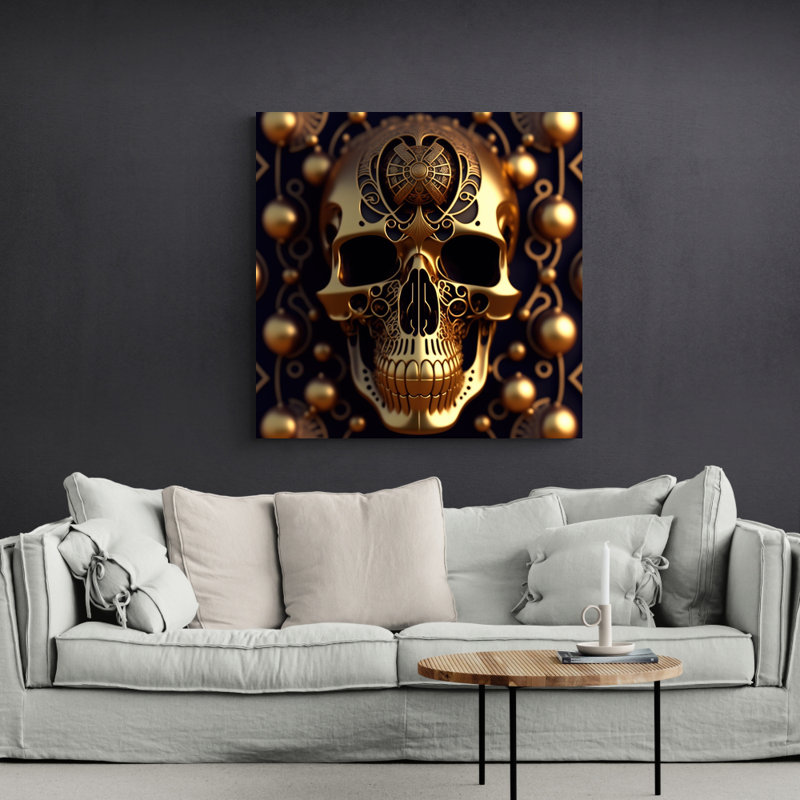 " Ornate Skull " by Stephen Chambers, 26" H x 26" W x 1.5" D