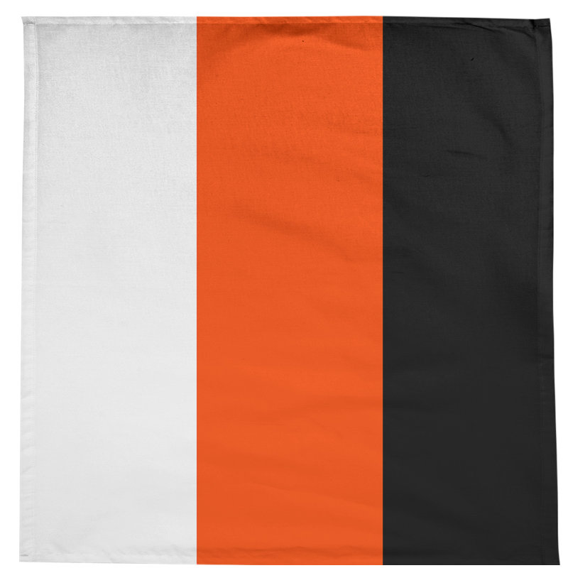 Philadelphia Tablecloth, White/Orange/Black