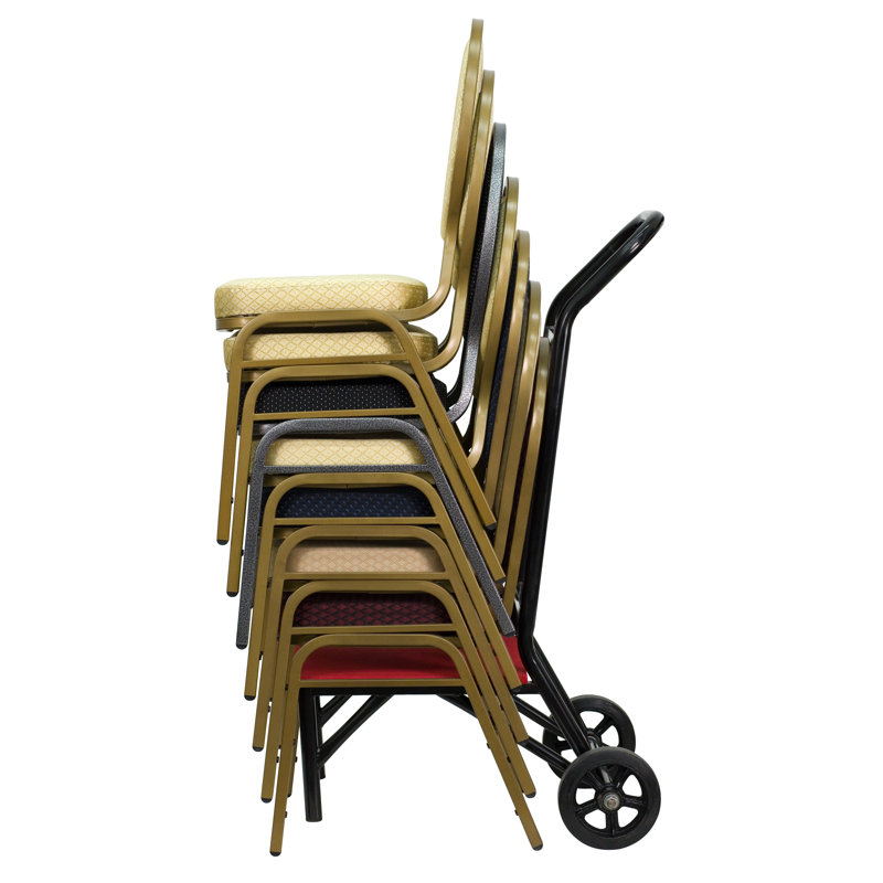 Black Steel Flat Dolly for Stack Chairs