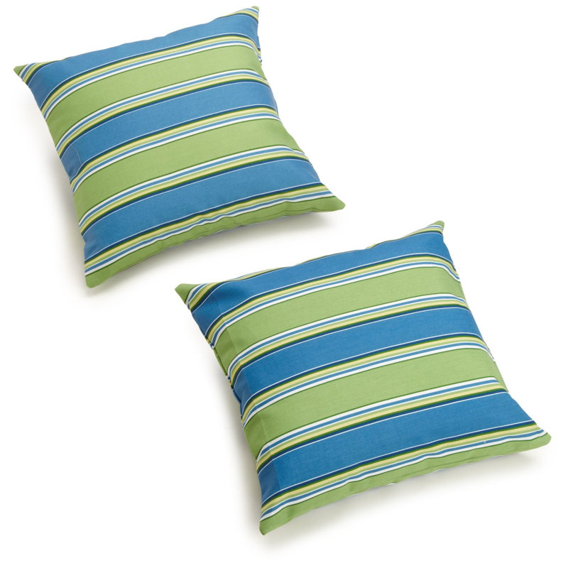Outdoor 17" Pillow Cover & Insert, Haliwell Caribbean Stripe, 17" H x 17" W