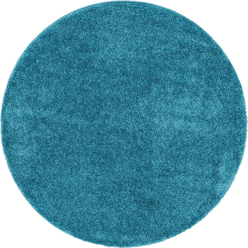 Tapis turquoise, Rond 5 pi 1 po