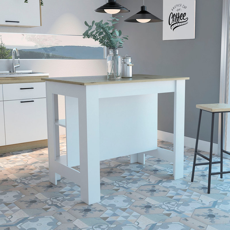 Îlot de cuisine, quatre pieds, trois tablettes