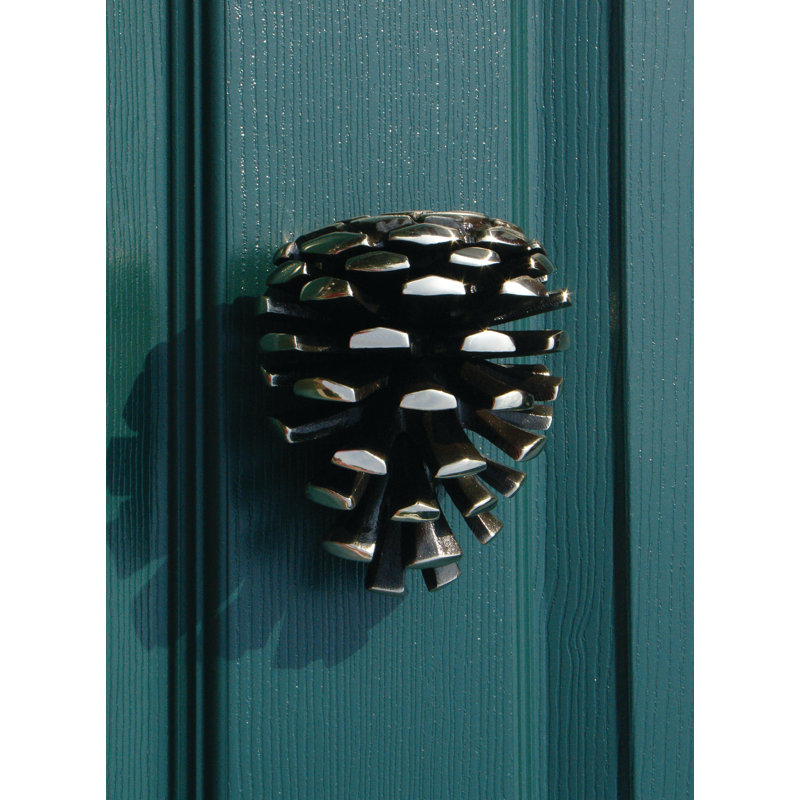 Heurtoir de porte pomme de pin, Argent nickel, H 3,25 po x l 2,75 po x p 2 po