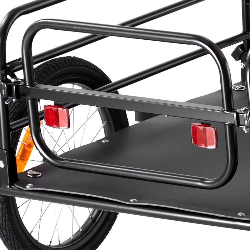 Remorque porte-vélos en acier noir pliable, capacité de 72,5 kg (160 lb), modèle pliable