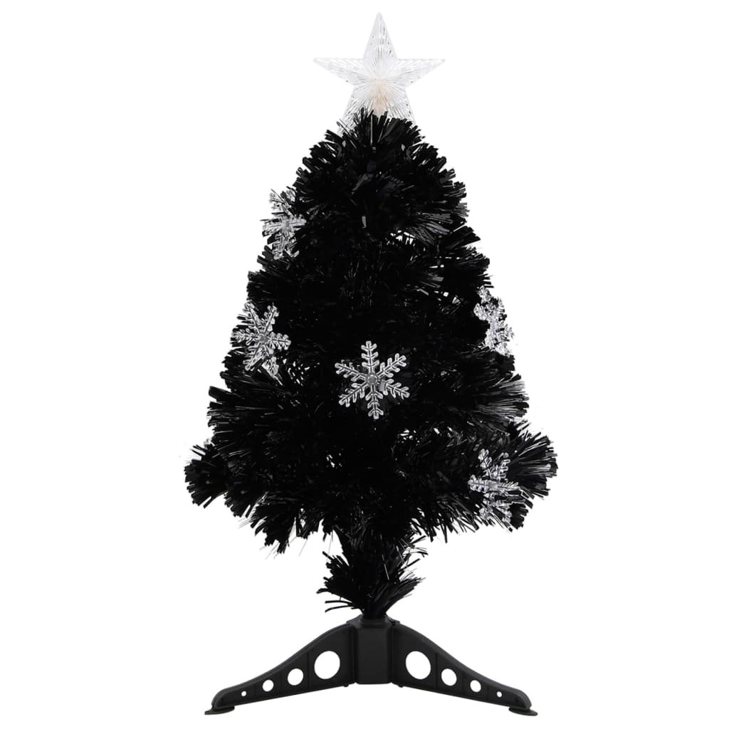 Künstlicher Weihnachtsbaum 64 cm Schwarz mit 12 LED-Leuchten