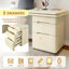 Bureau moderne en L 90 po en bois naturel avec 3 tiroirs, bureau pivotant à 360 ° en bois, bureau de direction, bureau d'angle, bureau d'étude, pour le bureau à domicile ou le salon-522576816