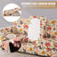 Housse de canapé imprimée pour canapé à 3 coussins, housse de canapé extensible 4 pièces avec trois housses de coussin séparées Motif floral à fond élastique (fleur de vigne, canapé)