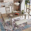 Ensemble de salle à manger 6 pièces avec table en bois, 4 chaises et banc pour une cuisine et une salle à manger peu encombrantes-1490799771-1490799760