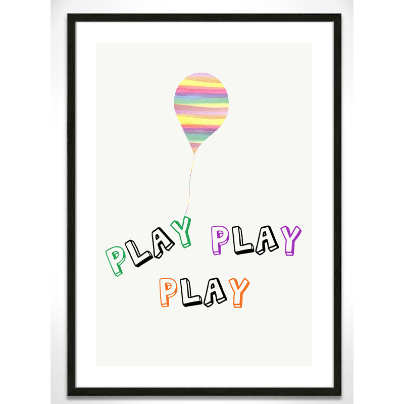 Play Play Play, impression sur papier, H 34,5 po x l 24,5 po x P 1,18 po, Encadré de boîte noir