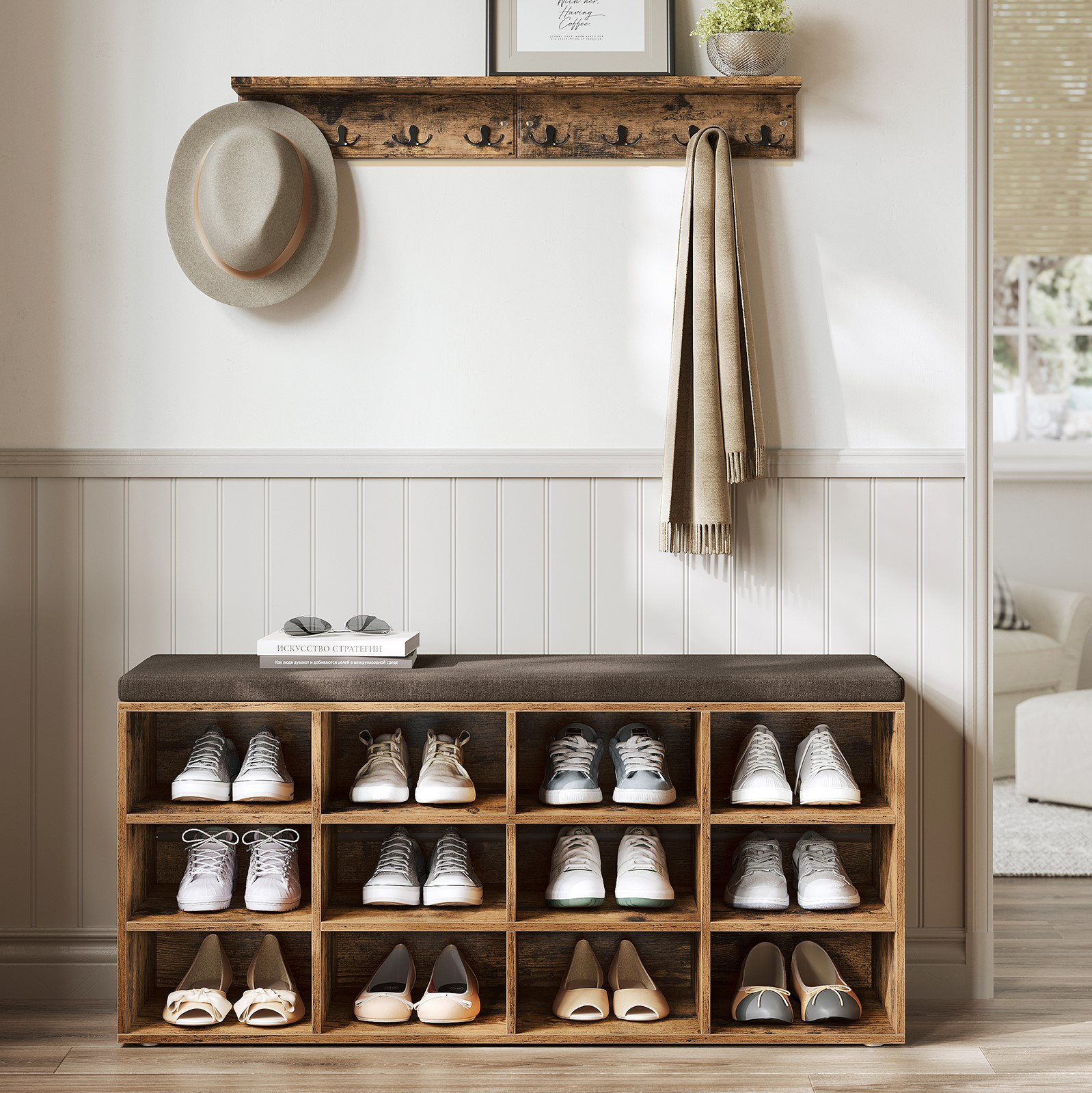 15 Pair Shoe Storage Bench