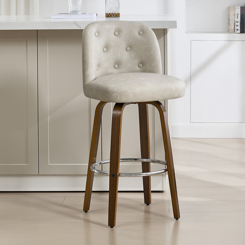 Tabouret pivotant rembourré, Grège, 3, Tabouret de bar (siège d'une hauteur de 29 po)