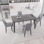 Ensemble de table de salle à manger moderne avec table extensible et chaises en polyuréthane-819500509-819500510