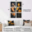 Monochromes jaunes et noirs, œillets, photo de fleurs, œillets, ensemble de salon, ensemble de 6-540996214-540996201