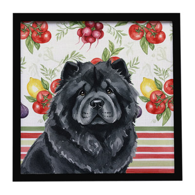 Black Chow Chow Vegetables Framed Metal Print
