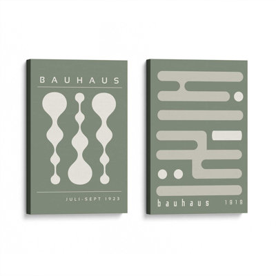 Retro and Circuitry Green Bauhaus Set of 2