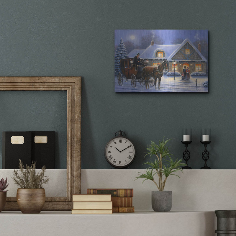 The Holiday Aisle® «Christmas Eve» par John Zaccheo, art mural en métal, H 12 po x l 16 po