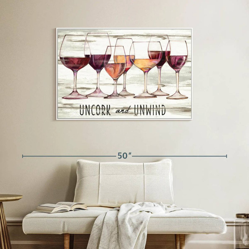 Wine Line II, 40" X 27", Floating Frame White