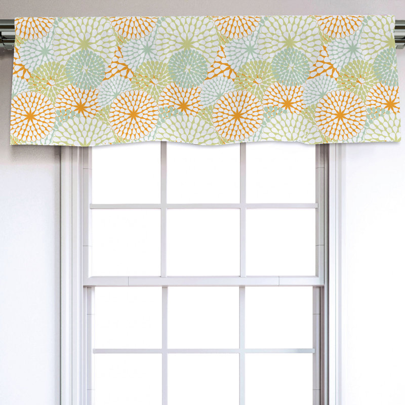 Sateen Floral Ruffled Window Valance