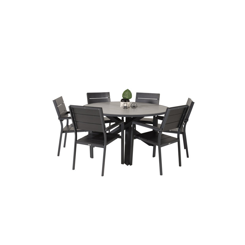Akia 6 - Person Patio Dining Set with Round Table