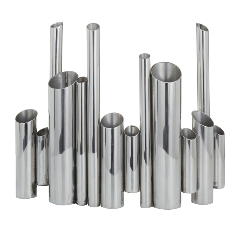 Vase argenté en acier inoxydable