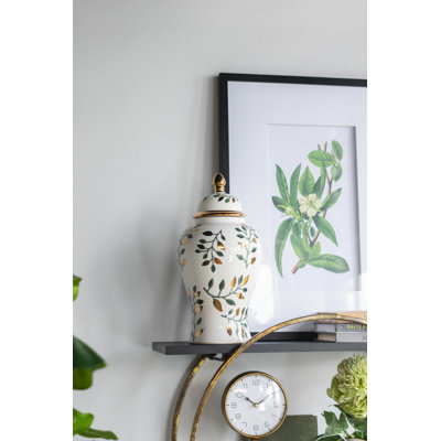 Pot à gingembre - vert / or / blanc