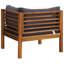 Canapé d'angle en bois d'acacia massif gris foncé