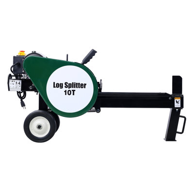 Double Flywheel Electric Log Splitter, 2 HP Steel Kinetic Wood Splitter with Copper Motor, Green