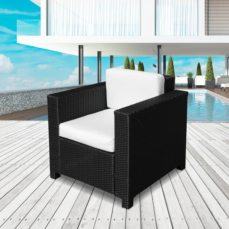 Miesha Outdoor Lounge Chair, Black