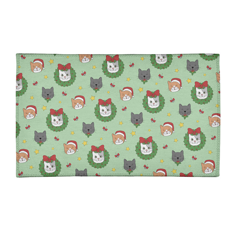 Tapis vert/rouge/gris zone fait main, Rectangle 3 pi x 5 pi
