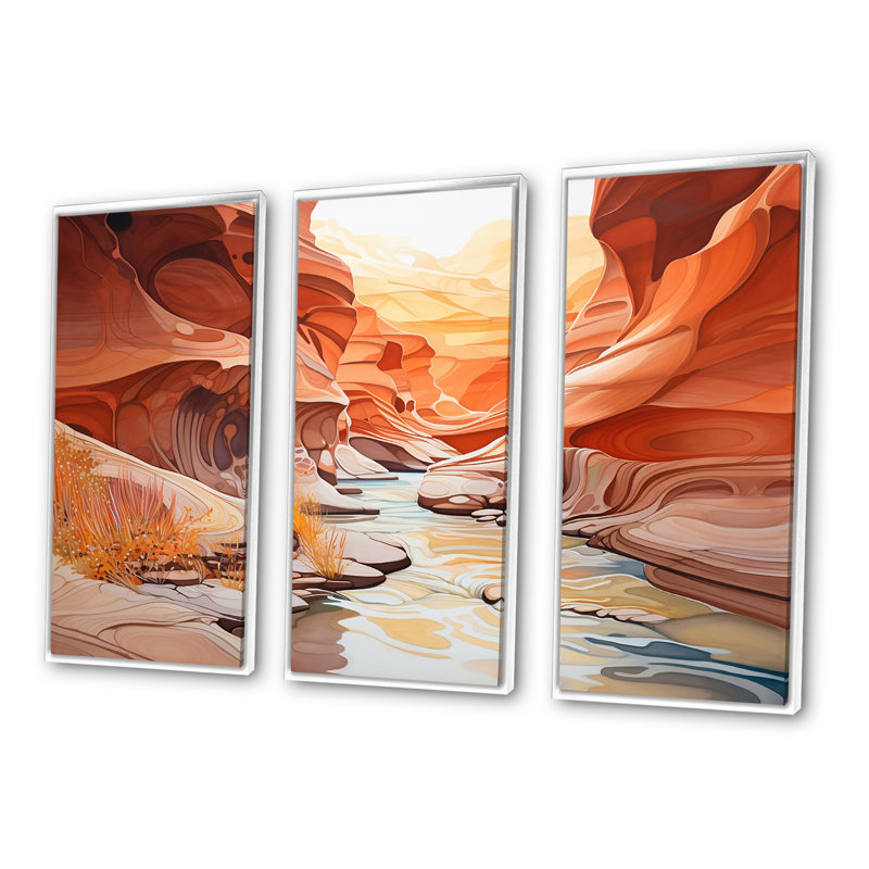 Ensemble de salon Canyon Antelope, Cadre flottant blanc, H 28 po x l 36 po x P 1 po
