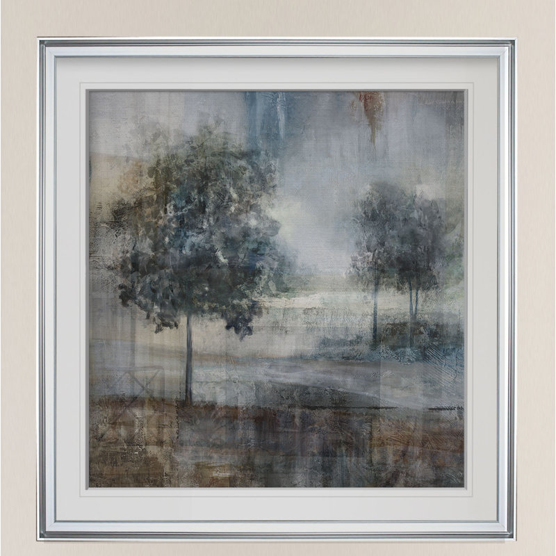 « nuances de gris », peinture, H 16 po x l 16 po x P 2 po, Cadre argenté