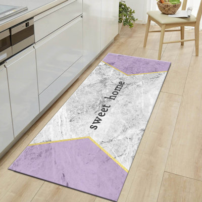 Tapis en jute tissé à la machine en mauve / gris