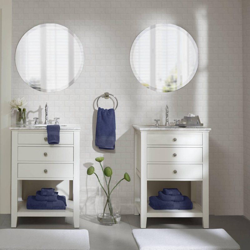 Ensemble de 6 serviettes de bain en coton 6 pièces, Bleu marine foncé