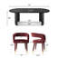 Ensemble de table de salle à manger moderne 79 "ovale avec 6 fauteuils de salle à manger en velours-1994227201