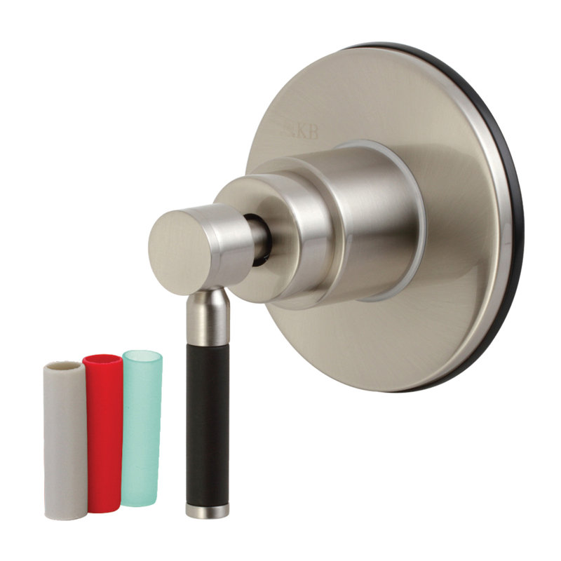 Kingston Brass Kaiser Single-Handle Wall Mount Six-Way Diverter Valve with Trim Kit, Brushed Nickel