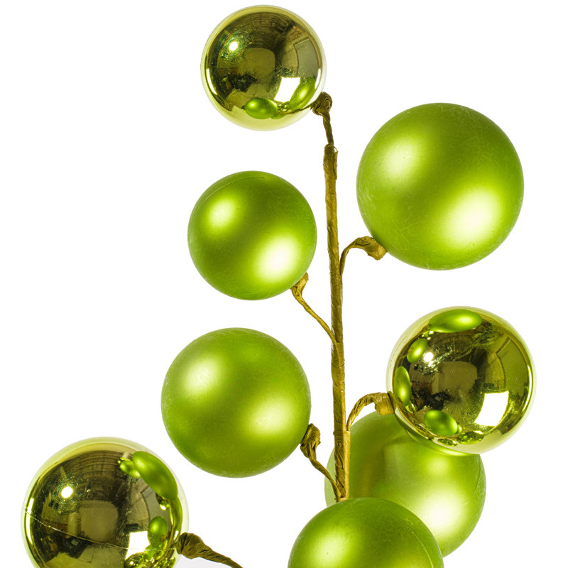  30" Celadon Ball Ornament Spray., Celadon