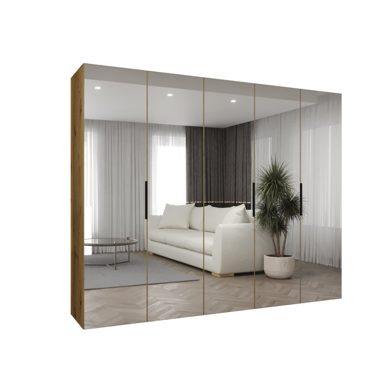 Manufactured Wood Wardrobe, artisan oak + handles: black