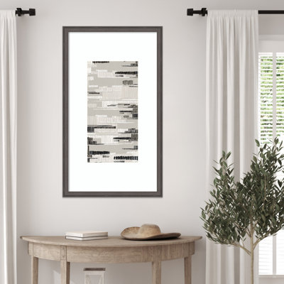 Reproduction d'art mural encadrée, "Motifs monochromes en mouvement rythmique" par Emma Peal