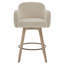 Tabourets de bar pivotants en chenille avec accoudoirs-382132032