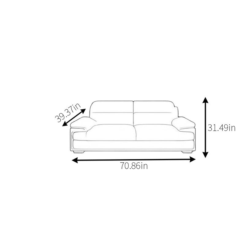 Canapé Nordic Modern, H 31,49 po x l 70,86 po x P 39,37 po, 2