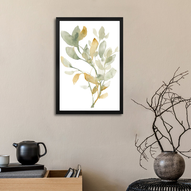 Sage & Sienna Leaves I, affiches encadrées de qualité supérieure, H 24 po x l 16 po