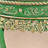 Emerald Green Gilded Carved Semicircular Solid Wood Vintage Console Table