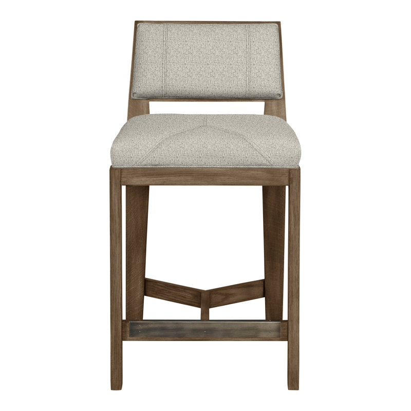 Scoville By Thom Filicia Upholstered Counter Stool with Solid Wood Frame, Navajo, Métal Tuck