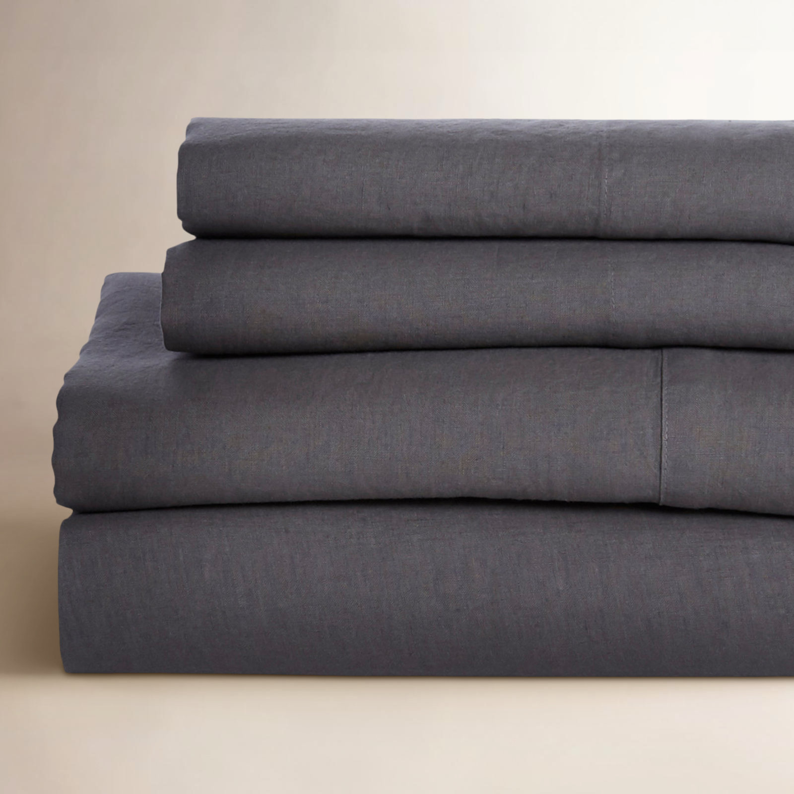 Frazier 100% Linen Machine Woven Sheet Set, Slate Gray, Full Sheet Set with 2 Pillowcases